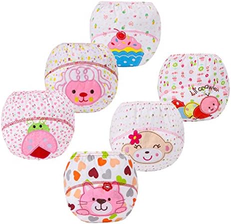 FedMois Baby Potty Training Pants Boys Girls Training Underwear Reusable (6 Pack)