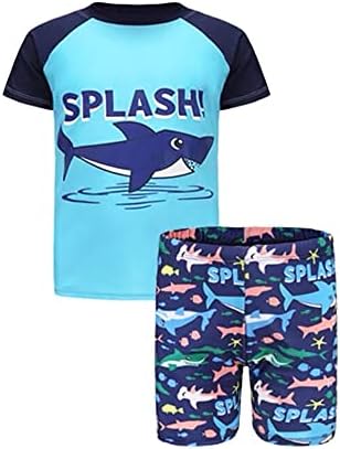 FedMois Boy Swim Set 3 Pieces Set Swim Shirt + Swimming Shorts + Swimming Cap