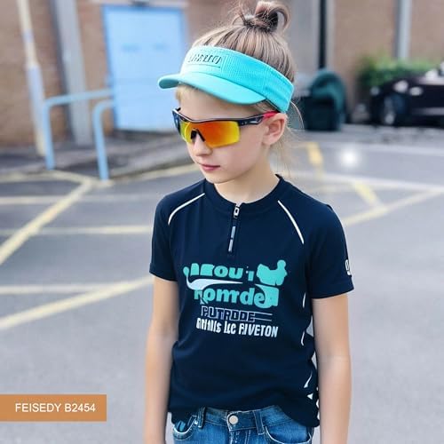 FEISEDY Kids Polarized Sunglasses TR90 Flexible Frame For Boys Girls Age 5-12 UV Protection Cycling Cricket Sports Glasses B2454