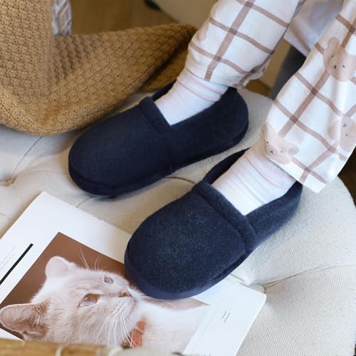 Festooning Kids Boys Comfy Warm Indoor House Slippers Fleece Memory Foam Shoes