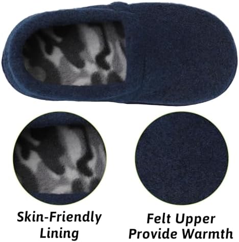 Festooning Kids Boys Comfy Warm Indoor House Slippers Fleece Memory Foam Shoes