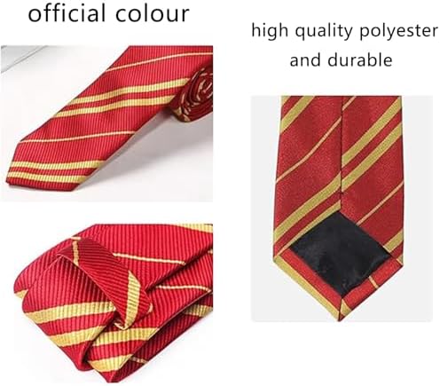 FEZTGVOFA School Tie Wizard School Tie Wizard Striped Ties Wizards Schools Pinstripe Costume Ties Striped Uniform Necktie Tiess Costume Accessory For Potter Theme Party Fancy Dress Decor