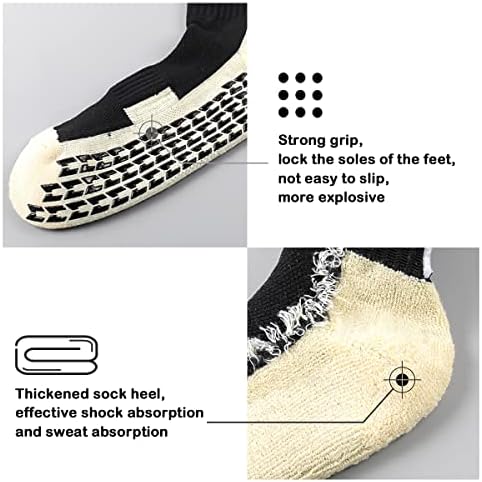 FIBOGOUP 2 Pairs Of Grip Socks Football Football Socks For Adults And Kids Universal Size Flexible Breathable Sports Socks