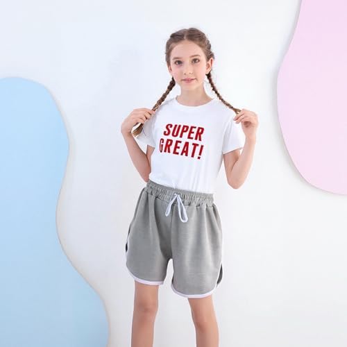 Fiohiros Girls Athletic Shorts Summer Loose 8-14 Years Girls Shorts Colourful Sports Short For Casual Beach School 3 Pack
