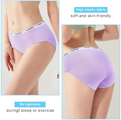 Flintronic 8 Pack Knickers For Teen Girls Soft Cotton Briefs Mid Waist Hipster Underwear Sports Panties For Teen Girl 10-16 Years