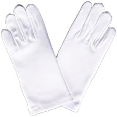 Flora Satin Flower Girl Bridesmaid/Child Short Fingered Glove Christening/Holy Communion Wrist Length