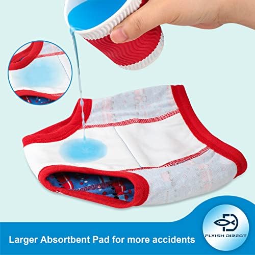 FLYISH DIRECT Potty Training Pants Toddler Training Pants Absorbent Car Training Pants For Boys 100% Cotton 6 Packs 3T