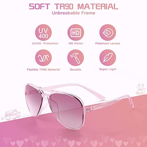 FONHCOO Kids Polarized Sunglasses For Girls Boys Toddler Sunglasses With Flexible Frame Effective UV Protection Age 5-10