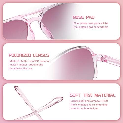 FONHCOO Kids Polarized Sunglasses For Girls Boys Toddler Sunglasses With Flexible Frame Effective UV Protection Age 5-10