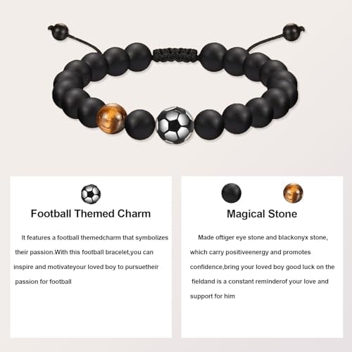 Football Bracelets For Boys Gifts For Son Grandson Nephew Teen Boys' Football Bracelet