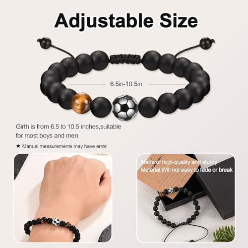 Football Bracelets For Boys Gifts For Son Grandson Nephew Teen Boys' Football Bracelet