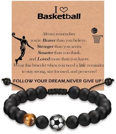 Football Bracelets for Boys Gifts For Son Grandson Nephew Teen Boys' Football Bracelet