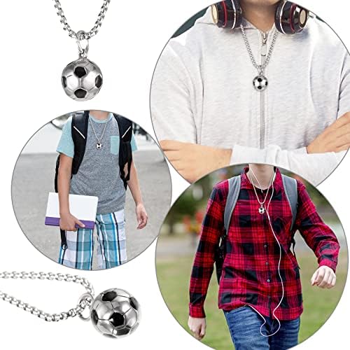 Football Kids Necklace Stainless Steel Soccer Charm For Boys - Chain With Charm Gift