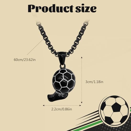 Football Necklace Gifts For Boys With Gift Card Jewelry Kids Chain Necklace For Football Players Sports Funs Soccer Birthday Presents 23 In Silver