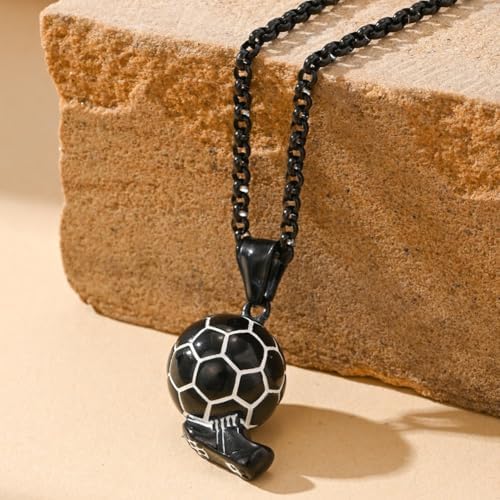Football Necklace Gifts For Boys With Gift Card Jewelry Kids Chain Necklace For Football Players Sports Funs Soccer Birthday Presents 23 In Silver