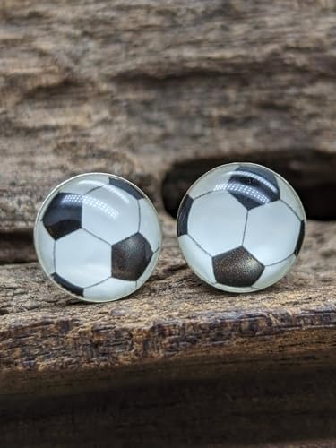 Football/Soccer Stud Earrings/Pair Of Ear Studs For Children Kids Boys Girls Teenagers Women - 925 Sterling Silver - Ideal Small Children's Earrings - 5MM 7.5MM