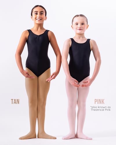 Footed Dance Ballet Tights In 70 Denier High Performance Fabric Full Foot Ballet Tights For Girls & Women In Pink & Tan