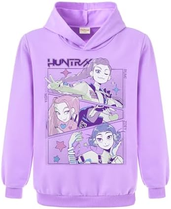 Forlcool Cotton Demon Hunters Girls Cartoon Hoodie Kids Hooded Pullover Casual Long Sleeve