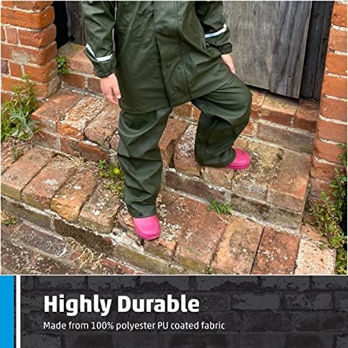 Fort - Kids Waterproof Trousers - Blue - Unisex - Utility - Mid Rise - 7-8 Years - Windproof Durable - Tear Resistant Waterproof - Hiking - Trouser