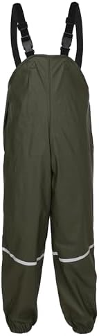 Fort - Splashflex Bib 'N' Brace - Navy & Green - Waterproof Kids Overalls - Adjustable Braces - Windproof - Bib and Brace Overalls - Waterproof Suits for Children