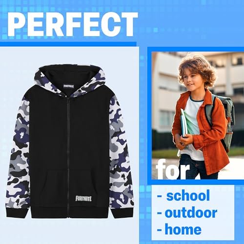 Fortnite Hoodie For Boys Teenagers Zip Up Jacket Warm Hooded Pullover Cosy Zipped Long Sleeve Gaming Sweater Casual Fashion Gaming Gifts For Boys