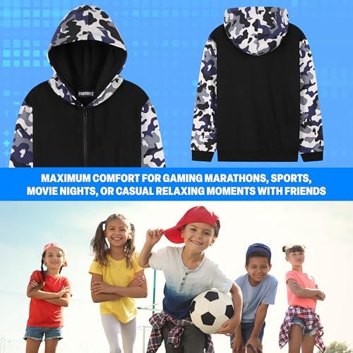 Fortnite Hoodie For Boys Teenagers Zip Up Jacket Warm Hooded Pullover Cosy Zipped Long Sleeve Gaming Sweater Casual Fashion Gaming Gifts For Boys