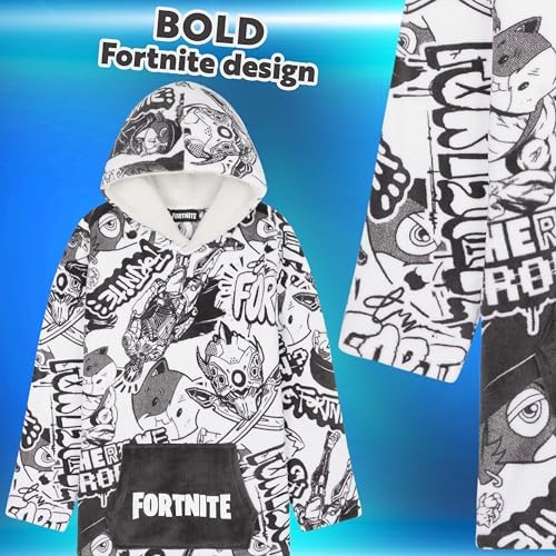 Fortnite Oversized Hoodie Blankets For Boys Fleece Extra Long Warm Wearable Hooded Poncho For Kids And Teens 14+ Gamers Gifts