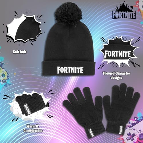 Fortnite Winter Hat And Gloves Set Boys Cold Weather Accessories Beanie And Gloves One Size