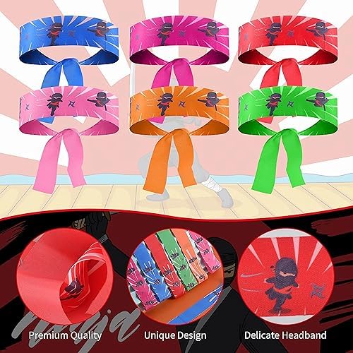 FOSFUKEER Pack Of 24 Ninja Headbands For Party Birthday Decoration
