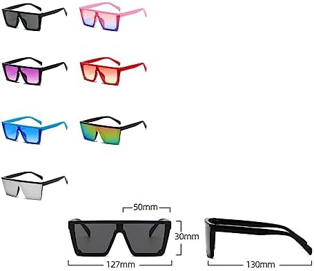 FOURCHEN Square Oversized Sunglasses For Girls Boys Fashion Flat Top Big Frame Shades Sunglasses For Kids