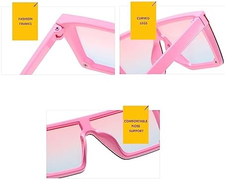 FOURCHEN Square Oversized Sunglasses For Girls Boys Fashion Flat Top Big Frame Shades Sunglasses For Kids