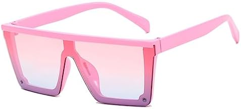 FOURCHEN Square Oversized Sunglasses for girls boys Fashion Flat Top Big Frame Shades Sunglasses for kids