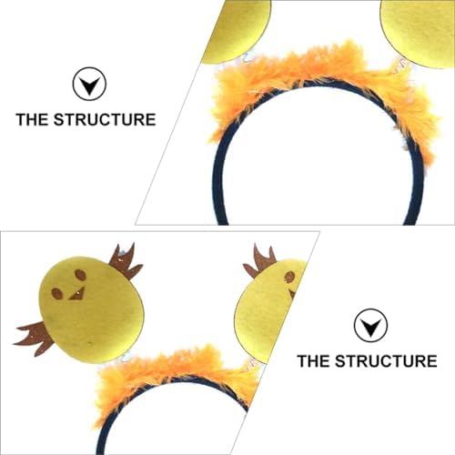 FRCOLOR Pack Of 9 Small Yellow Chicken Headband Makeup Hair Band Cute Accessories Hair Band For Party Costume Party Headband Animal Hair Band Head Shake Gift Animal Head Made