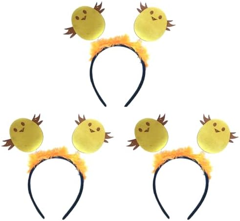 FRCOLOR Pack Of 9 Small Yellow Chicken Headband Makeup Hair Band Cute Accessories Hair Band For Party Costume Party Headband Animal Hair Band Head Shake Gift Animal Head Made
