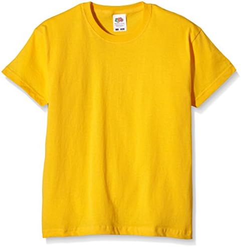 Fruit Of The Loom Unisex Kids Original Crew Neck Short Sleeve T-Shirt Yellow (Sunflower Yellow) 9-11 Years (Manufacturer Size: 140)