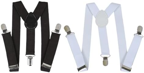 FSSTUD 2 Pcs Kids Adjustable Suspenders Y Design Back Suspenders Baby Elastic Suspenders Child Suspender Braces with Metal Clips