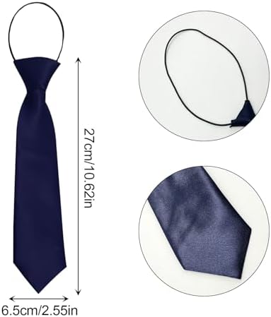FUIPVGI 4 Pcs Pre-Tied Kids Necktie Boys' Elastic School Tie Kids Adjustable Necktie With Loop Boys Girls Formal Tie For Graduation School Uniforms Weddings Celebration Parties (Navy Blue)