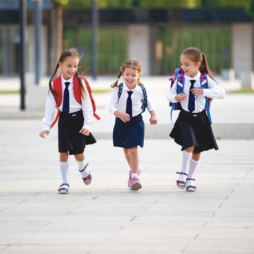 FUIPVGI 4 Pcs Pre-Tied Kids Necktie Boys' Elastic School Tie Kids Adjustable Necktie With Loop Boys Girls Formal Tie For Graduation School Uniforms Weddings Celebration Parties (Navy Blue)