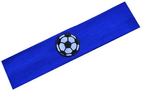 Funny Girl Designs Cotton Soccer Ball Patch Stretch Headband for Girls Teens and Adults - Soccer Team Gifts