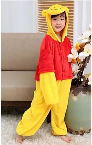 FunnyCos Unisex Kids Hooded Animal Onesie Supersoft Flannel Costume Pajamas Fancy Dress Playsuit Jumpsuit