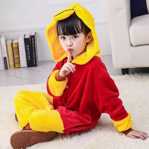 FunnyCos Unisex Kids Hooded Animal Onesie Supersoft Flannel Costume Pajamas Fancy Dress Playsuit Jumpsuit