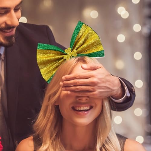 Furtryvl Shamrock Headband - Green Cloverleaf Hairband - Irish Carnival Costume Accessories With Bowler Hat For Women Girls