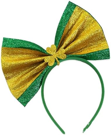 Furtryvl Shamrock Headband - Green Cloverleaf Hairband - Irish Carnival Costume Accessories With Bowler Hat For Women Girls