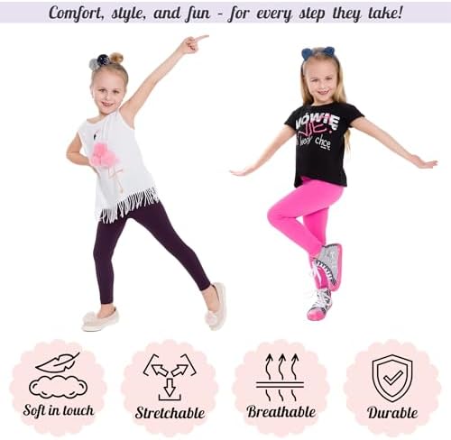FUTURO FASHION Girls Children Full Length Plain Cotton Leggings Cycling Casual Wear Infant Trousers Leggings Solid Tights Pants For Kids