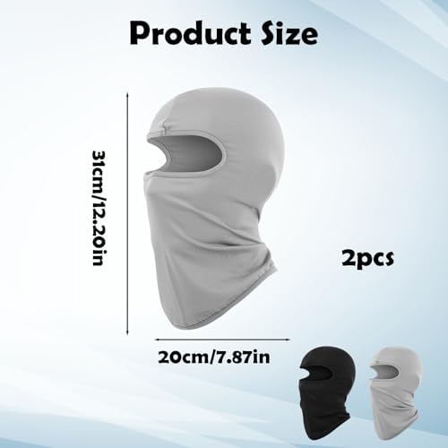 FveVqe 2 Pcs Thin Balaclava Kids Windproof Ski Mask For Children Warmer Neck Kids Balaclava Helmet Hat For Cycling(Black And Grey)