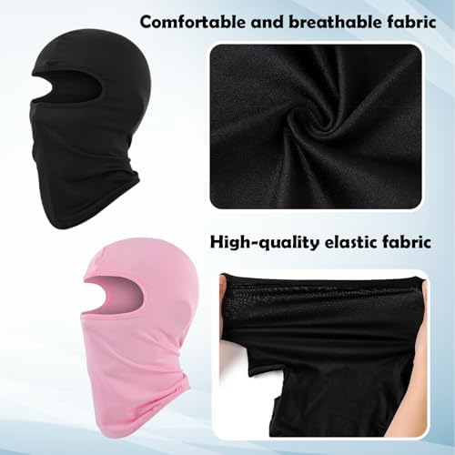 FveVqe 2 Pcs Thin Pink Balaclava Kids Windproof Ski Mask For Children Warmer Neck Kids Balaclava Helmet Hat For Cycling(Black And Pink)
