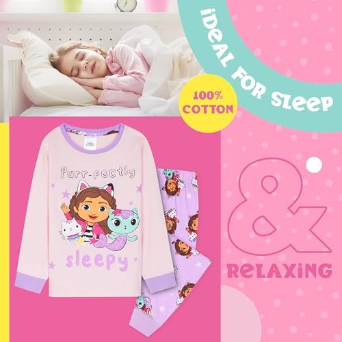 Gabby’s Dollhouse Girls Pyjamas Set 2 Piece Nightwear Sets Long Girls PJs Soft Loungewear