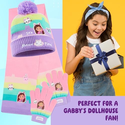 Gabby's Dollhouse Girls Winter Accessories Set For School Or Travel Girls Gifts