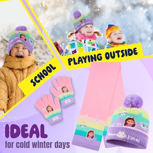 Gabby's Dollhouse Girls Winter Accessories Set For School Or Travel Girls Gifts