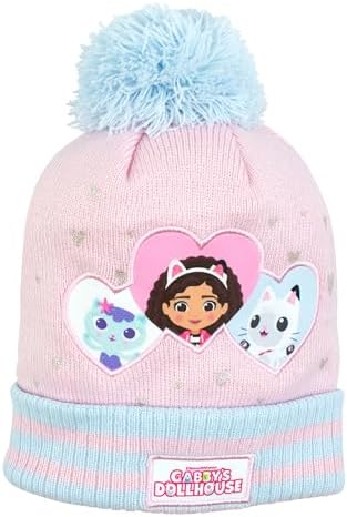 Gabby’s Dollhouse Hat And Glove Set For Girls Kids Winter Hat And Gloves Girls Beanie Official Gabbys Doll House Merchandise